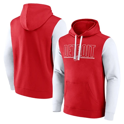 Men's Red Detroit Wings Deliver Fleece Pullover Hoodie