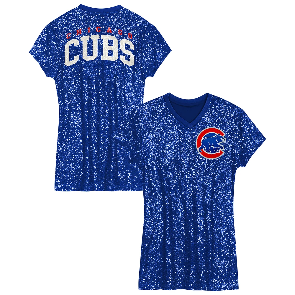 Girls Preschool  Royal Chicago Cubs Sequin V-Neck Dress