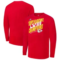 Men's Fanatics Red Kansas City Chiefs Super Bowl LVIII Champions Iconic Big & Tall Long Sleeve T-Shirt