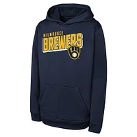 Youth Navy Milwaukee Brewers Cyber Punk Pullover Hoodie