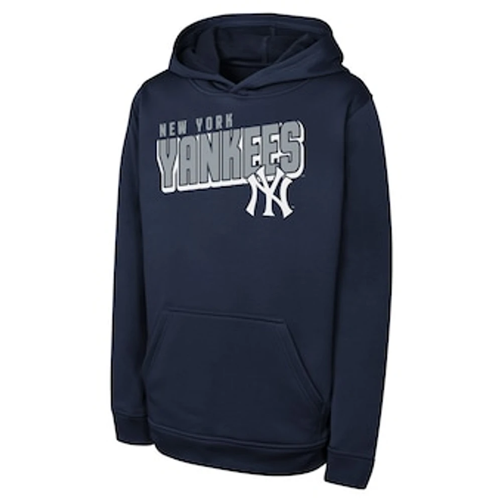 Youth Navy New York Yankees Cyber Punk Pullover Hoodie