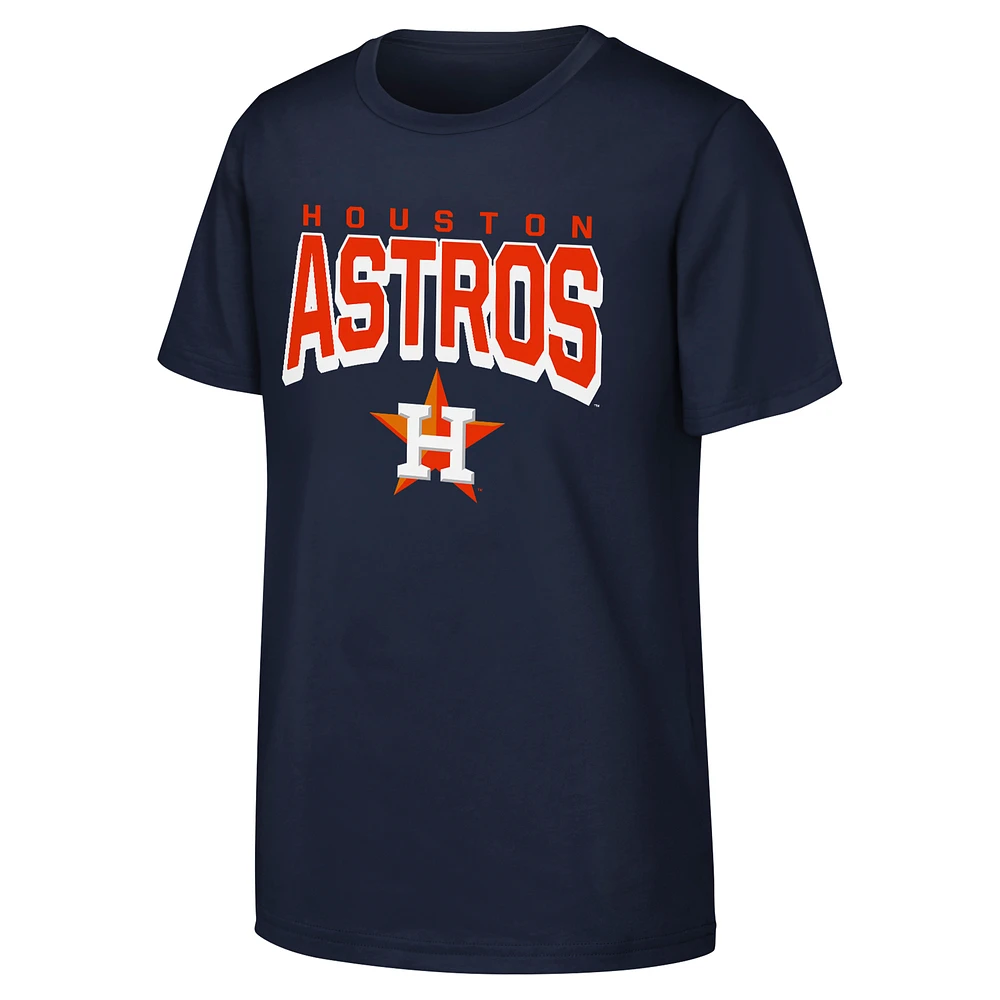 Youth  Navy Houston Astros On The Block T-Shirt