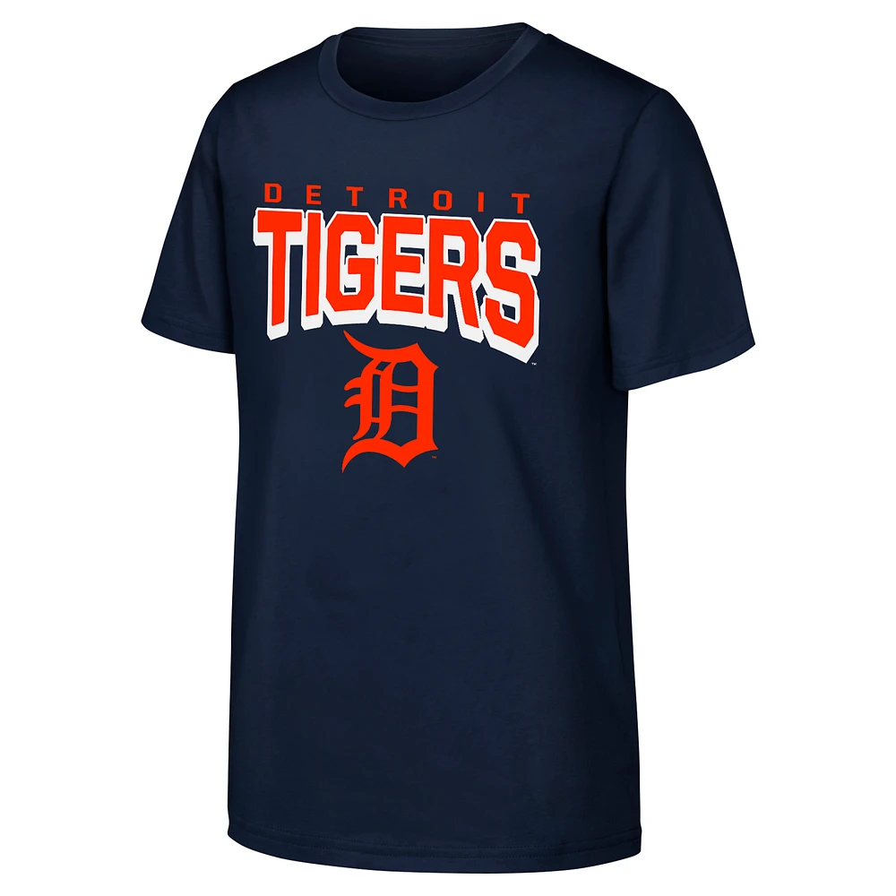 Youth  Navy Detroit Tigers On The Block T-Shirt