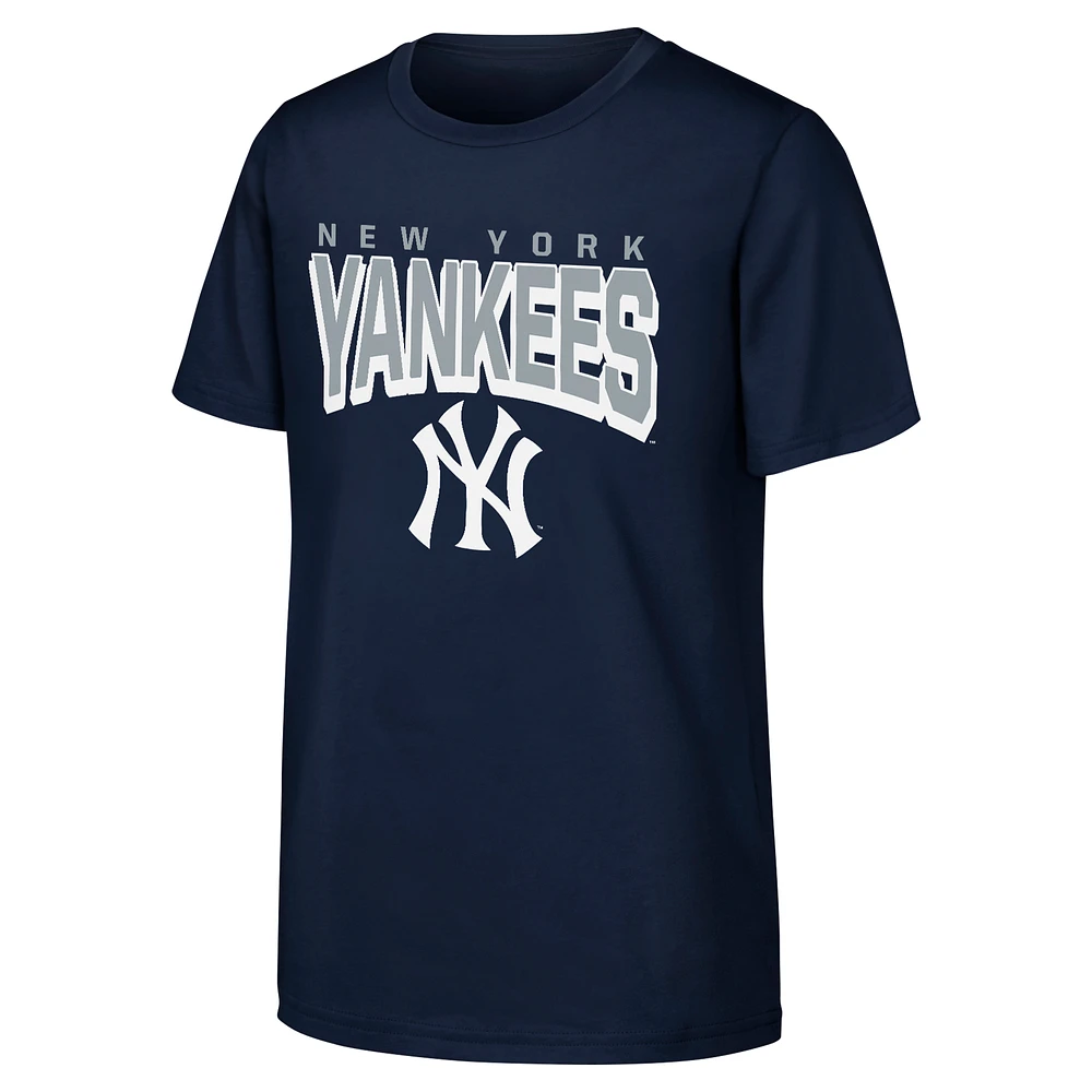 Youth  Navy New York Yankees On The Block T-Shirt