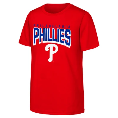 Youth  Red Philadelphia Phillies On The Block T-Shirt