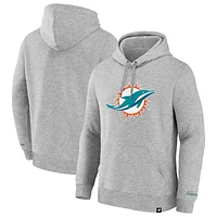 Men's Fanatics  Heather Gray Miami Dolphins Legacy Fleece Pullover Hoodie