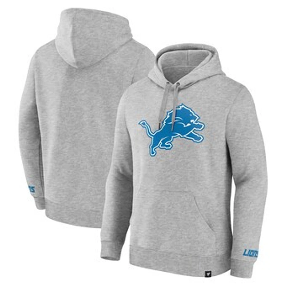 Men's Fanatics  Heather Gray Detroit Lions Legacy Fleece Pullover Hoodie