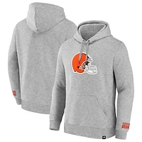 Men's Fanatics  Heather Gray Cleveland Browns Legacy Fleece Pullover Hoodie