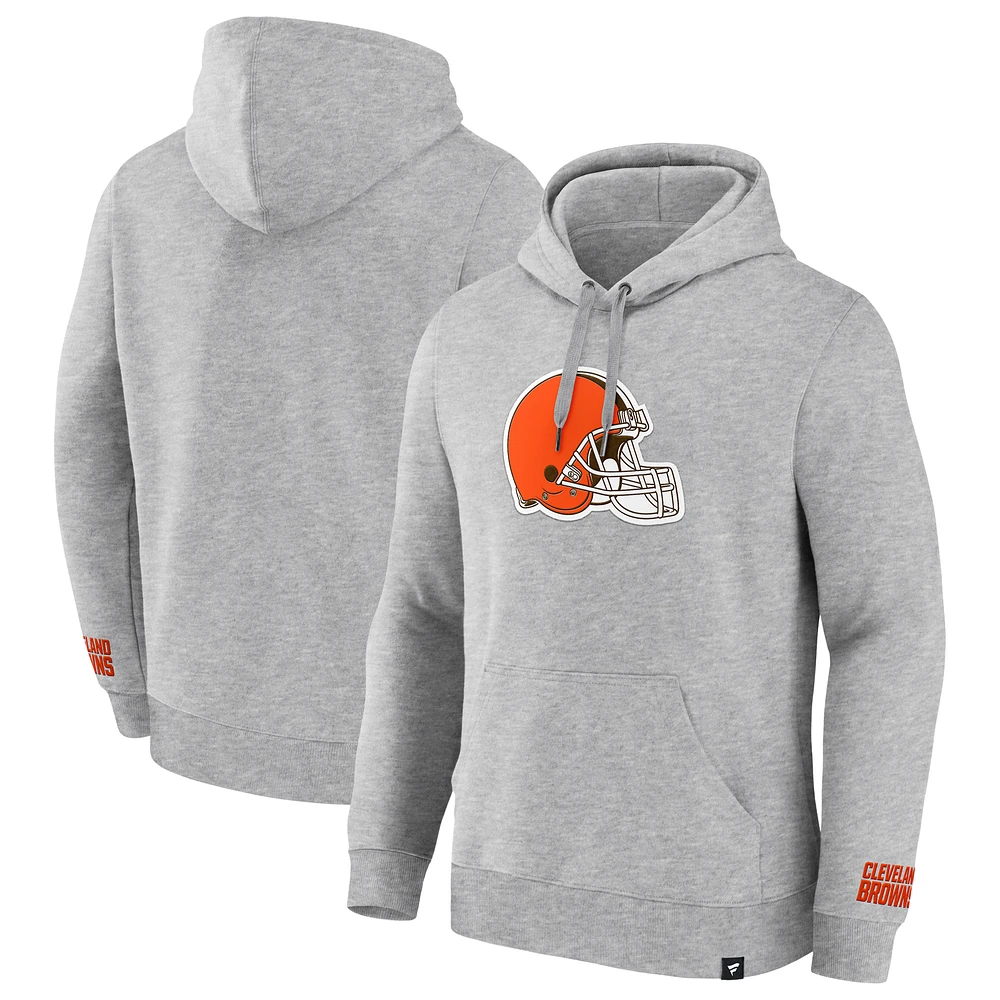 Men's Fanatics  Heather Gray Cleveland Browns Legacy Fleece Pullover Hoodie