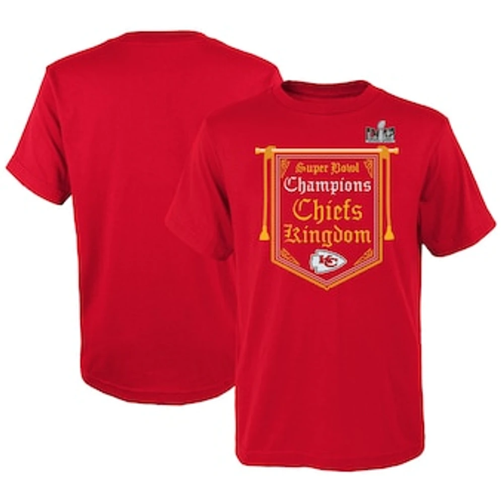 Youth  Red Kansas City Chiefs Super Bowl LVIII Champions Hometown On Top T-Shirt