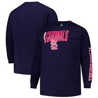 Men's Profile Navy St. Louis Cardinals Big & Tall Two-Hit Graphic Long Sleeve T-Shirt