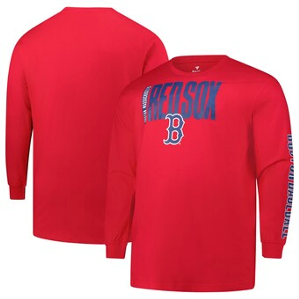 Men's Profile Red Boston Sox Big & Tall Two-Hit Long Sleeve T-Shirt