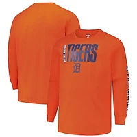 Men's Profile Orange Detroit Tigers Big & Tall Two-Hit Graphic Long Sleeve T-Shirt