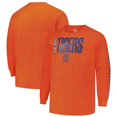 Men's Profile Orange Detroit Tigers Big & Tall Two-Hit Graphic Long Sleeve T-Shirt