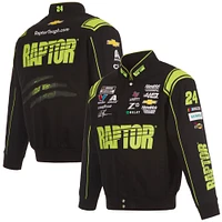 Men's JH Design  Black William Byron RAPTOR Twill Driver Uniform Full-Snap Jacket