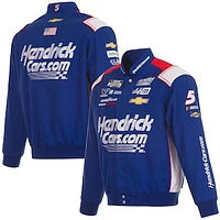 Men's JH Design  Royal Kyle Larson HendrickCars Twill Driver Uniform Full-Snap Jacket