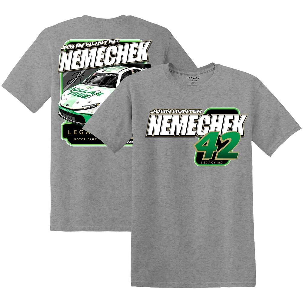 Men's LEGACY Motor Club Team Collection  Heather Charcoal John Hunter Nemechek Dollar Tree Car T-Shirt