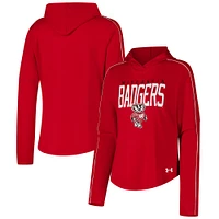 Women's Under Armour Red Wisconsin Badgers Gameday Knockout Long Sleeve Hooded T-Shirt