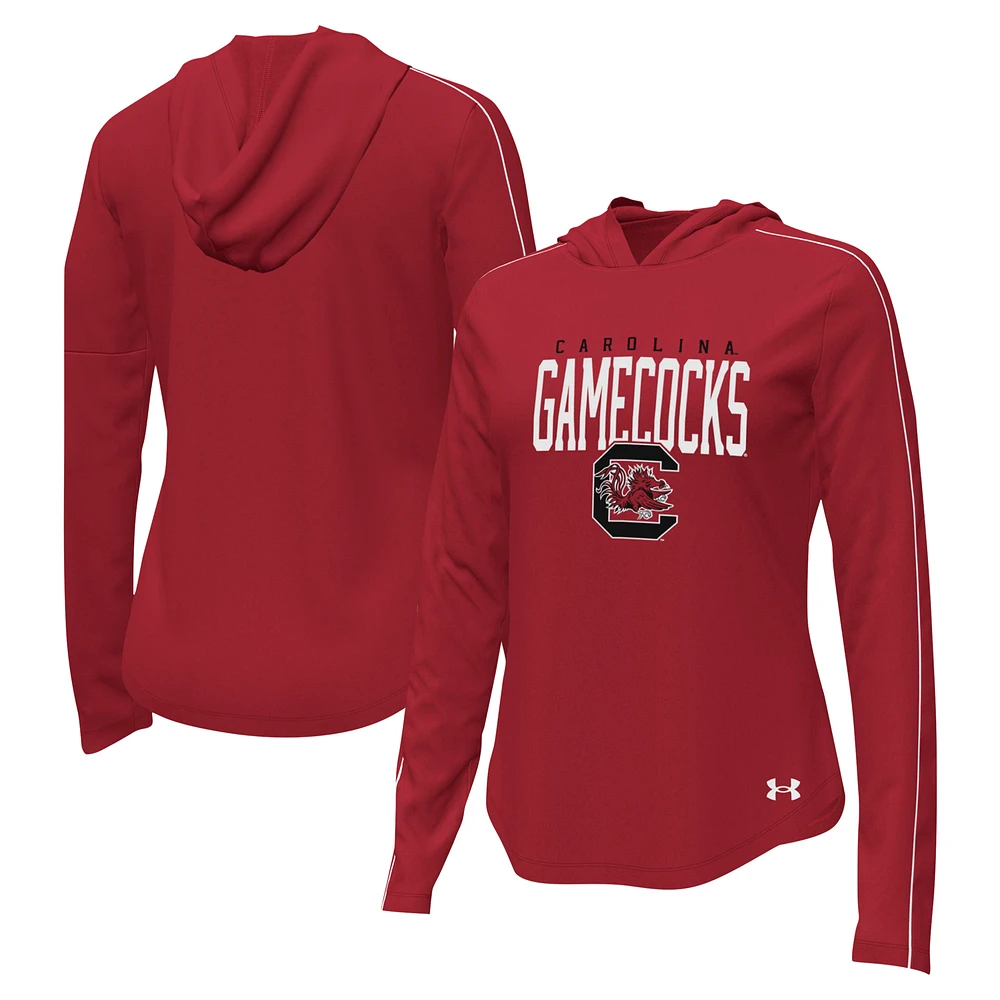 Women's Under Armour Garnet South Carolina Gamecocks Gameday Knockout Long Sleeve Hooded T-Shirt