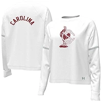 Women's Under Armour White South Carolina Gamecocks Gameday Double Knit Pullover Sweatshirt