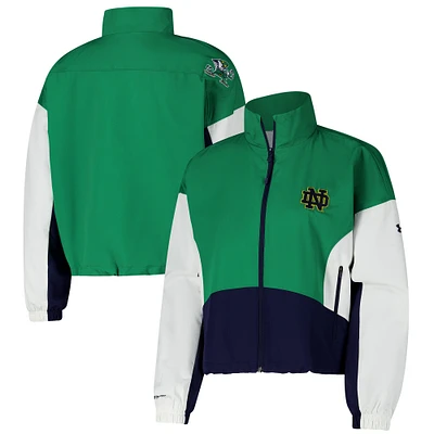 Women's Under Armour Green Notre Dame Fighting Irish Gameday Stretch Woven Full-Zip Jacket