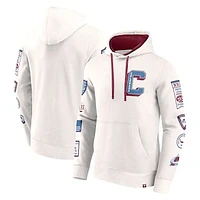 Men's Fanatics White Colorado Avalanche Letterman Fleece Pullover Hoodie