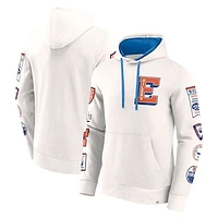 Men's Fanatics White Edmonton Oilers Letterman Fleece Pullover Hoodie