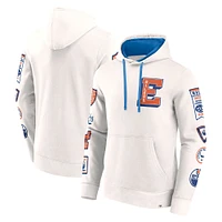 Men's Fanatics White Edmonton Oilers Letterman Fleece Pullover Hoodie