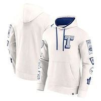 Men's Fanatics White Toronto Maple Leafs Letterman Fleece Pullover Hoodie