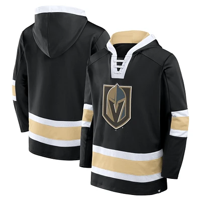 Men's Fanatics Black Vegas Golden Knights Inside Line Fleece Pullover Hoodie