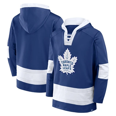 Men's Fanatics Blue Toronto Maple Leafs Inside Line Fleece Pullover Hoodie