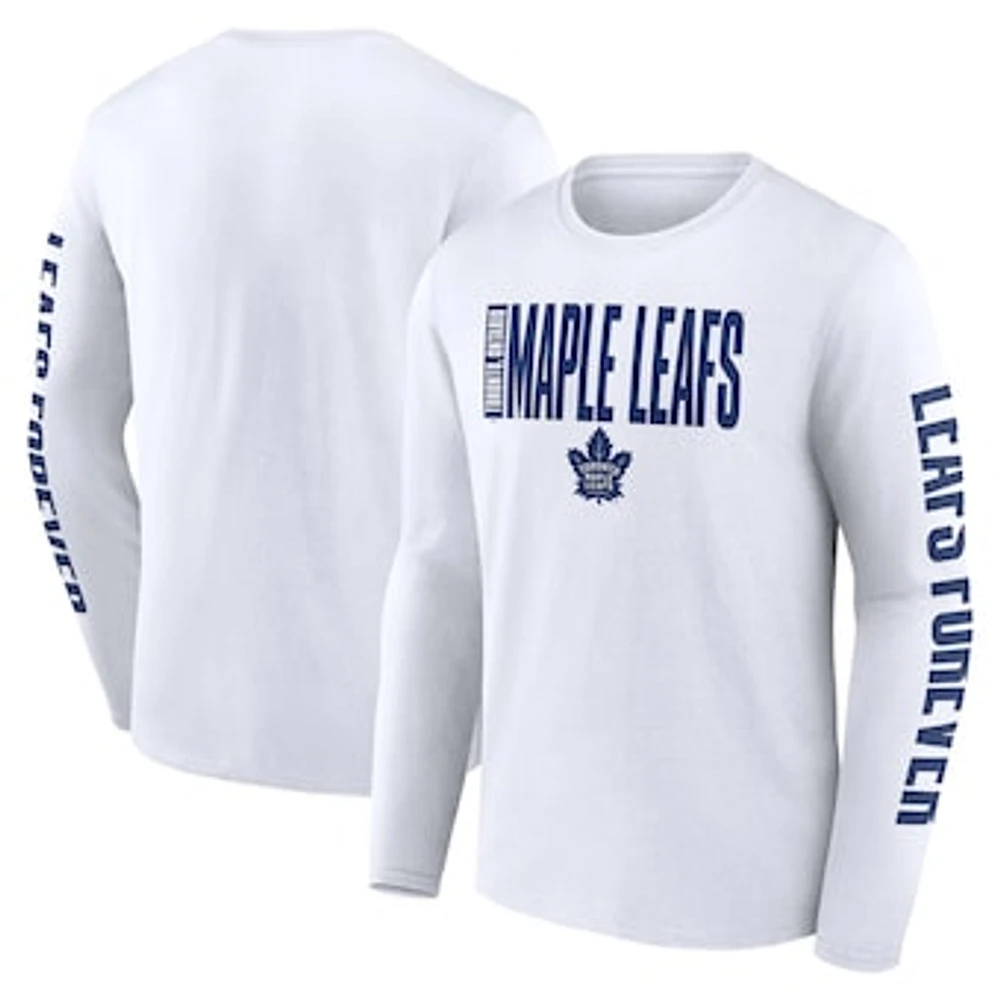 Men's Fanatics White Toronto Maple Leafs Vision Long Sleeve T-Shirt