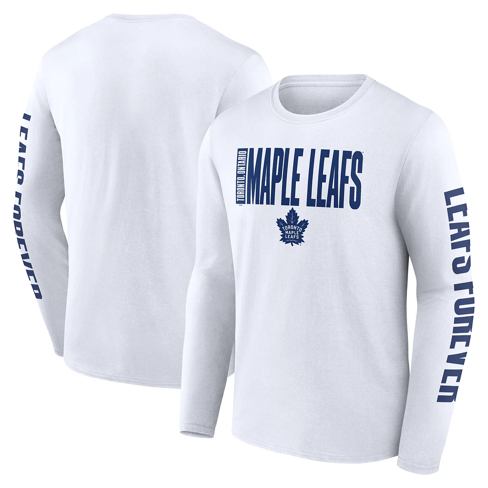 Men's Fanatics White Toronto Maple Leafs Vision Long Sleeve T-Shirt