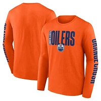 Men's Fanatics Orange Edmonton Oilers Vision Long Sleeve T-Shirt