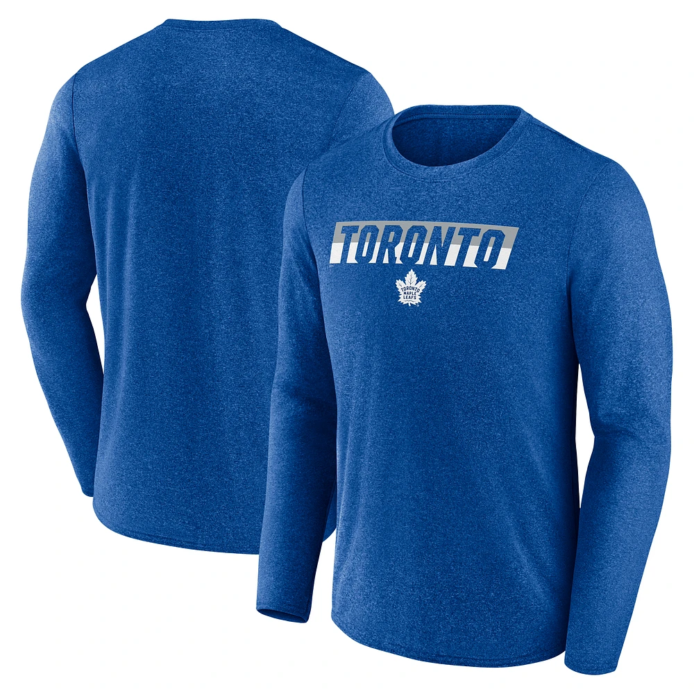 Men's Fanatics  Heather Blue Toronto Maple Leafs Transition Long Sleeve T-Shirt