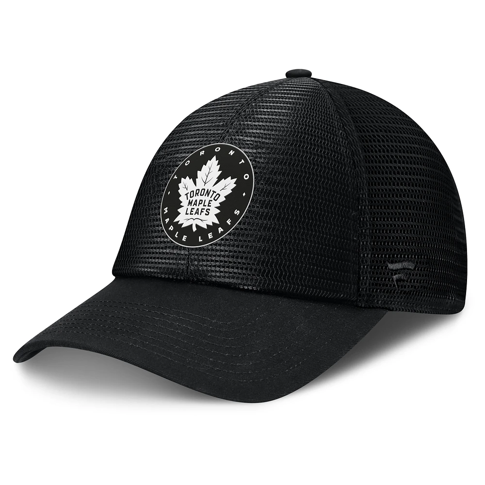 Men's Fanatics Black Toronto Maple Leafs Sin Bin Mesh Adjustable Hat