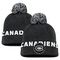 Men's Fanatics Black Montreal Canadiens High Stick Cuffed Knit Hat with Pom