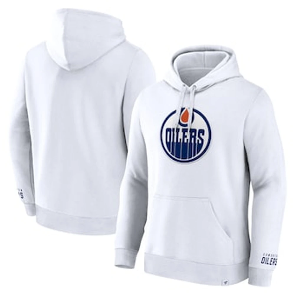 Men's Fanatics White Edmonton Oilers Pullover Hoodie