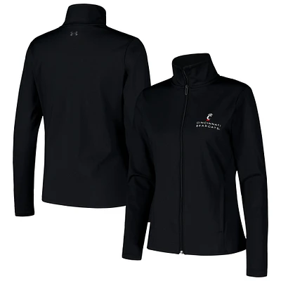 Women's Under Armour Black Cincinnati Bearcats Sweat-Wicking Soft Motion Full-Zip Jacket