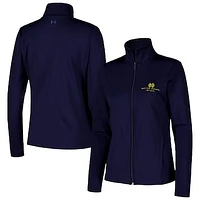 Women's Under Armour Navy Notre Dame Fighting Irish Sweat-Wicking Soft Motion Full-Zip Jacket