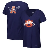 Women's Under Armour Navy Auburn Tigers Logo V-Neck T-Shirt