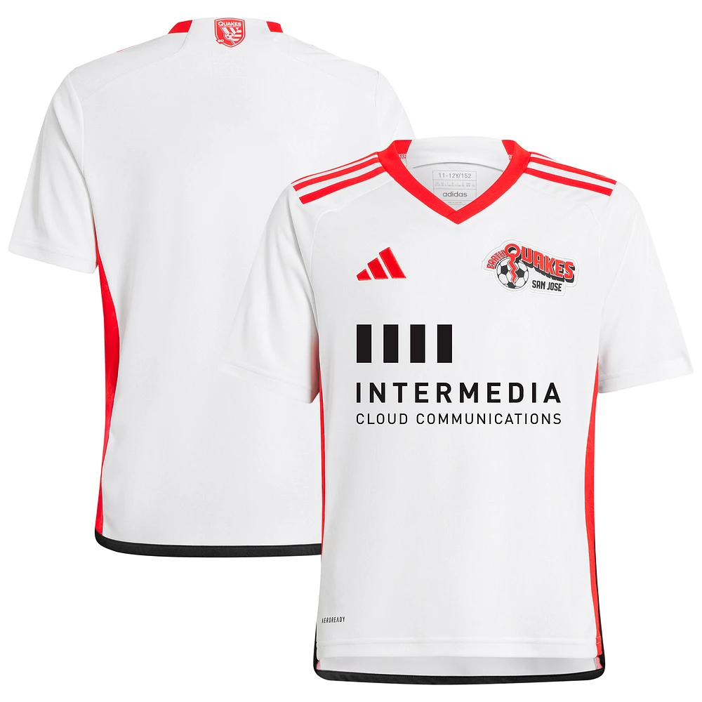 Youth adidas  White San Jose Earthquakes 2024 The 50 Kit Replica Jersey