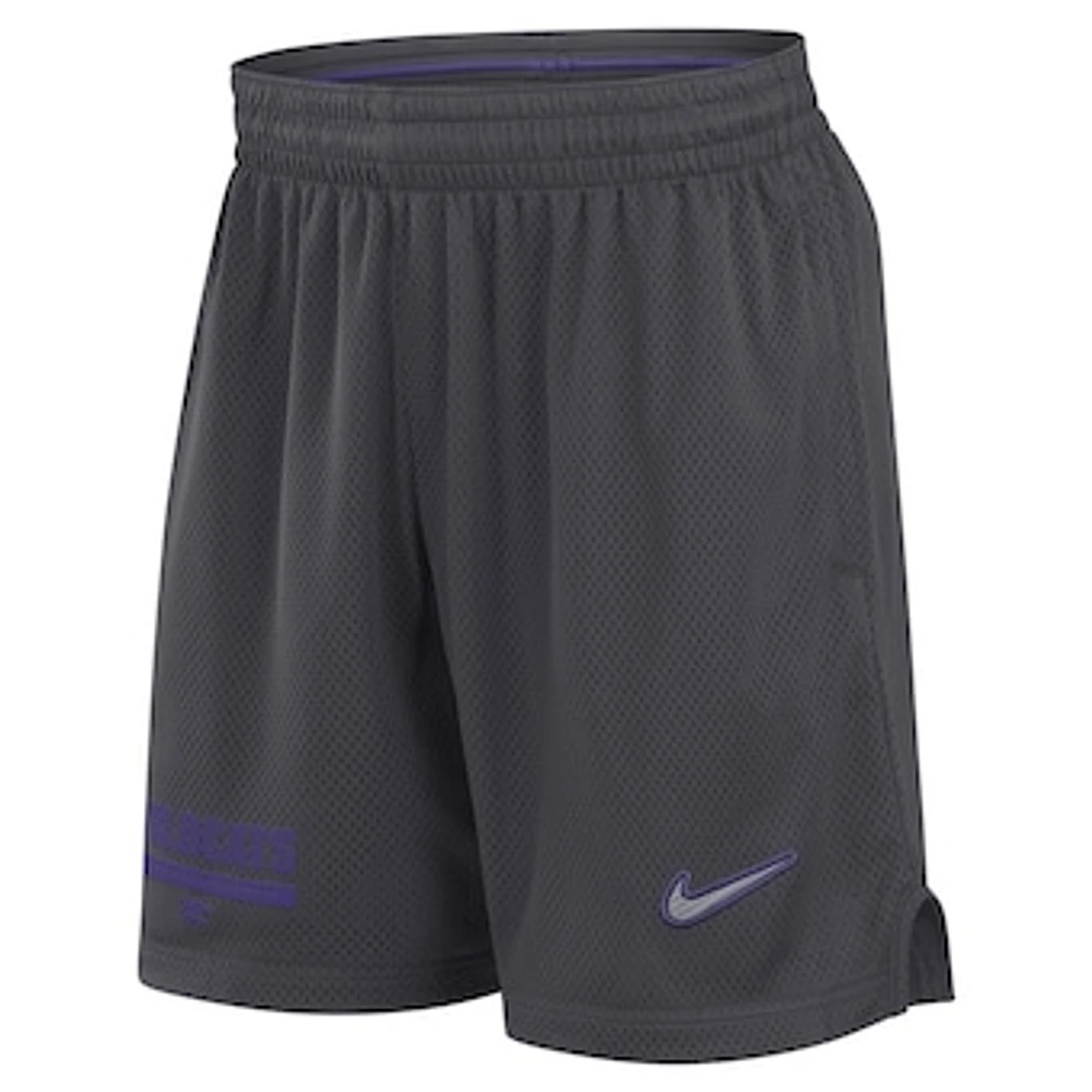 Men's Nike Anthracite Kansas State Wildcats 2024 Sideline Mesh Shorts