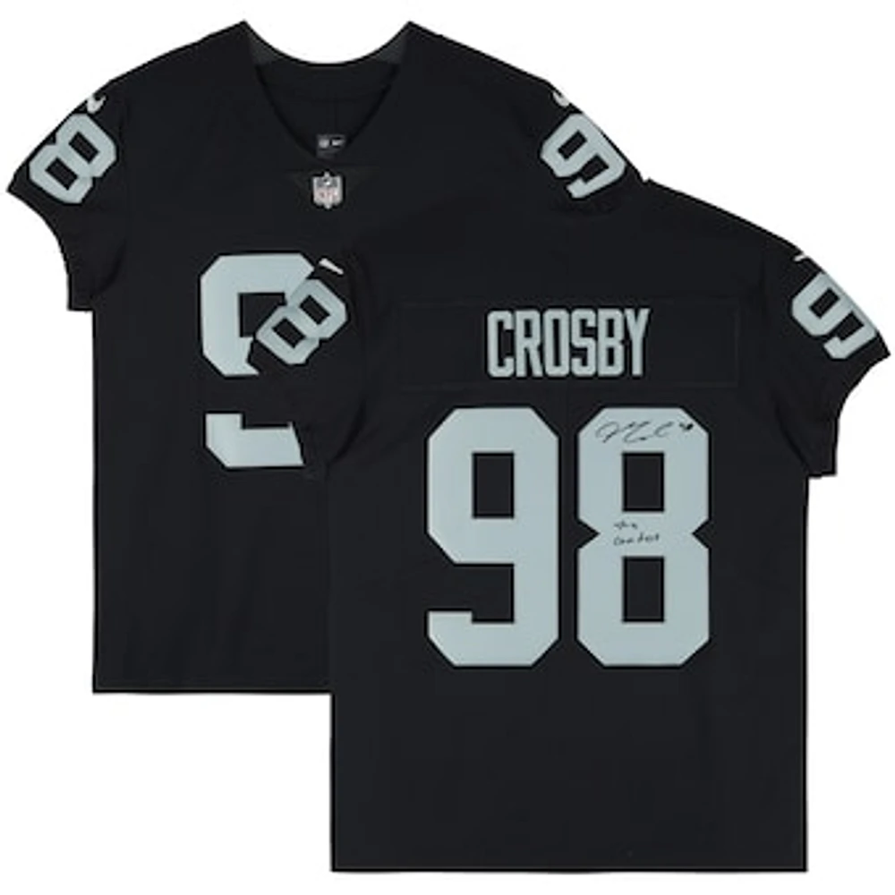 Maxx Crosby Las Vegas Raiders Autographed Nike Black Elite Jersey with "The Condor" Inscription