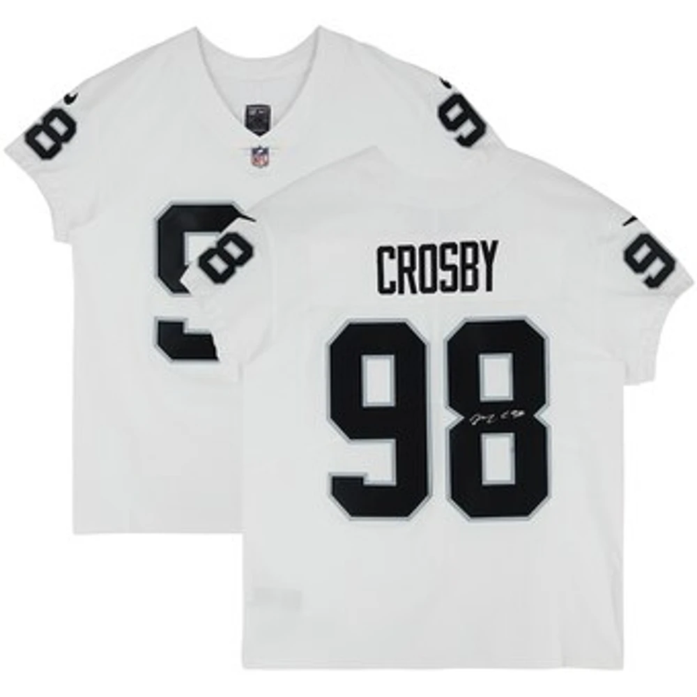 Maxx Crosby Las Vegas Raiders Autographed Nike White Elite Jersey