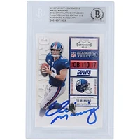 Limited Edition of 12: Eli Manning New York Giants Autographed 2010 Panini Playoff Contenders Beckett Fanatics Witnessed Authenticated Card