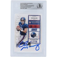 Limited Edition of 12: Eli Manning New York Giants Autographed 2010 Panini Playoff Contenders Beckett Fanatics Witnessed Authenticated Card