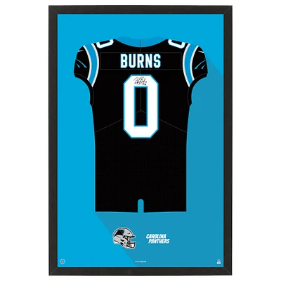 Brian Burns Carolina Panthers Home Jersey Framed Art Print