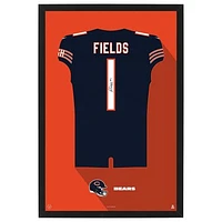 Justin Fields Chicago Bears Home Jersey Framed Art Print