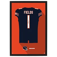 Justin Fields Chicago Bears Home Jersey Framed Art Print